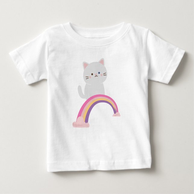 Camiseta Para Bebê Cutie Kitten Cat (Frente)