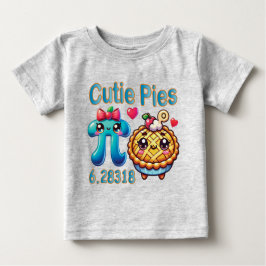 Camiseta Para Bebê "Cutie Pies" - Símbolo de Pi Cónico e Pie Pun