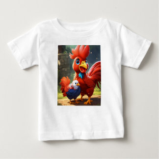 Camiseta Para Bebê Cutie Q Rooster Rumble: Batalha do Adorável Fig