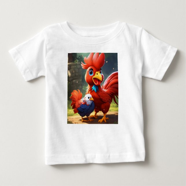 Camiseta Para Bebê Cutie Q Rooster Rumble: Batalha do Adorável Fig (Frente)