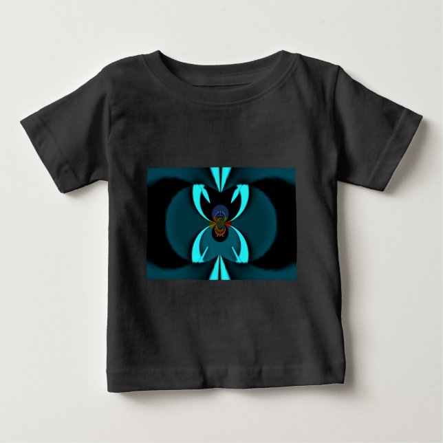 Camiseta Para Bebê Cyan Abstrato Art Impressão (Frente)