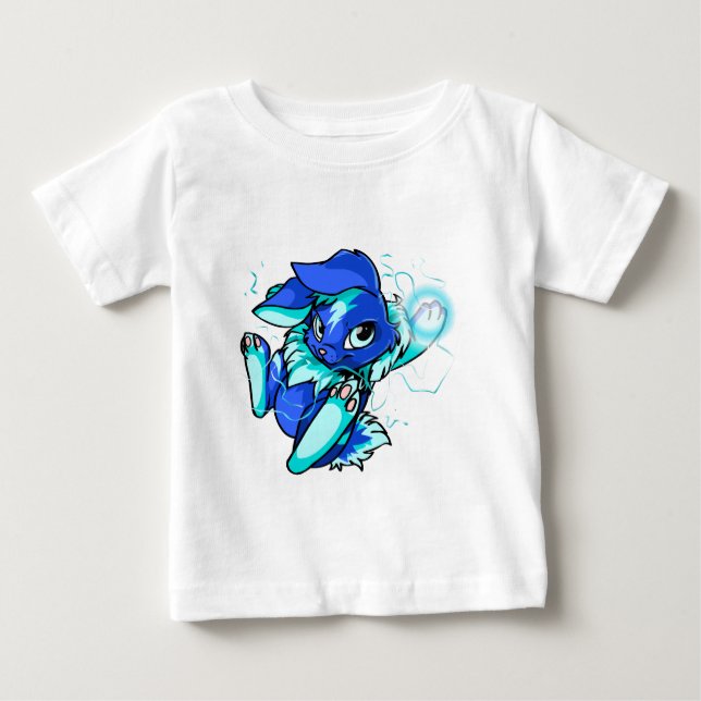 Camiseta Para Bebê Cybunny amarelo com estrelas (Frente)