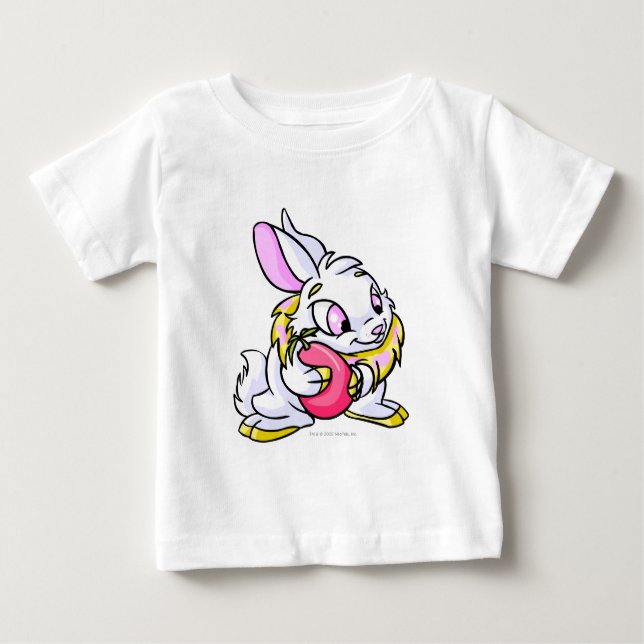 Camiseta Para Bebê Cybunny amarelo que abraça Negg (Frente)