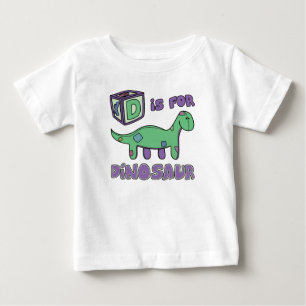 Camiseta Para Bebê D é para o t-shirt do bebê do dinossauro
