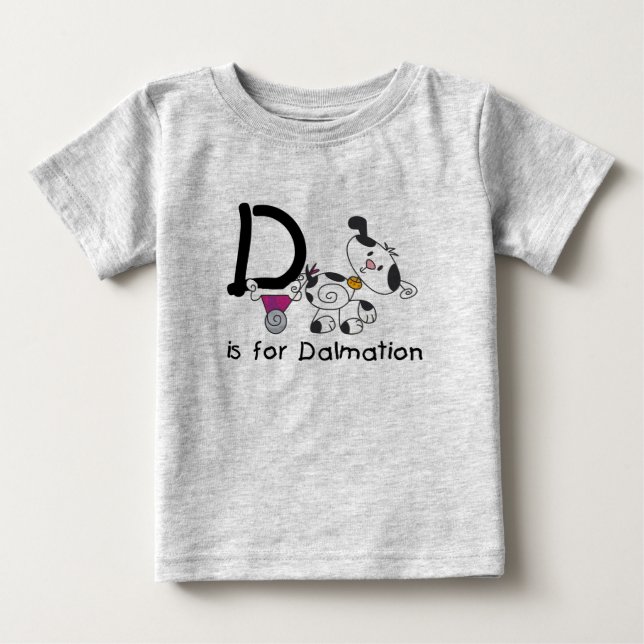 Camiseta Para Bebê D é para T-shirts e presentes Dalmation (Frente)