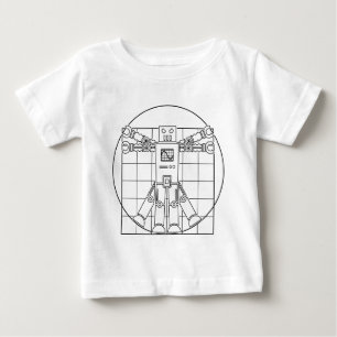 Camiseta Para Bebê Da Vinci - Robô Vitruviano