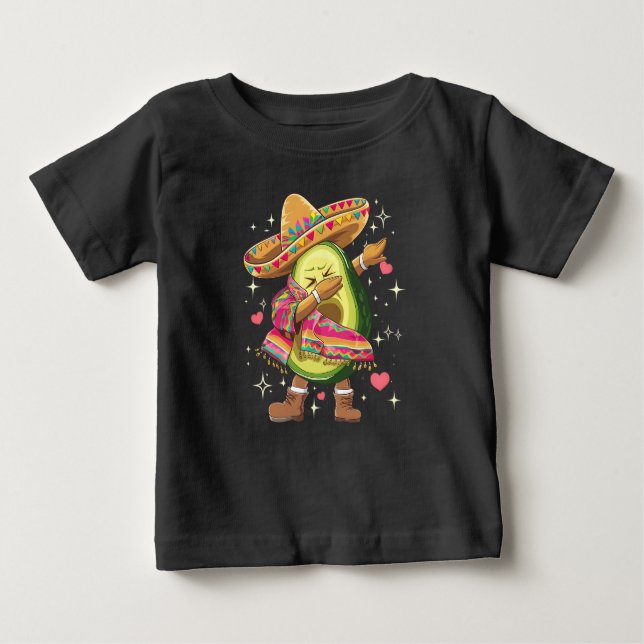 Camiseta Para Bebê Dabbing Avocado Cinco De Mayo Engraçado Mexicano P (Frente)