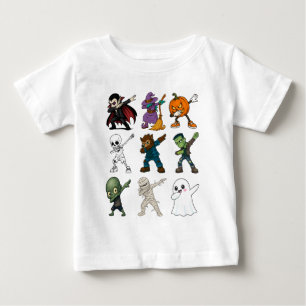 Camiseta Para Bebê Dabbing de caracteres de Dia de as Bruxas engraçad