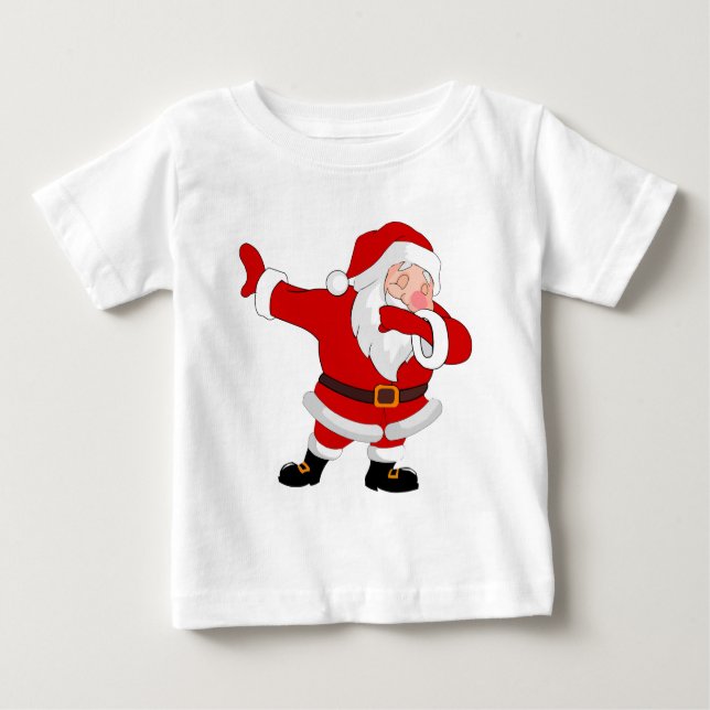 Camiseta Para Bebê Dabbing Papai Noel Natal (Frente)