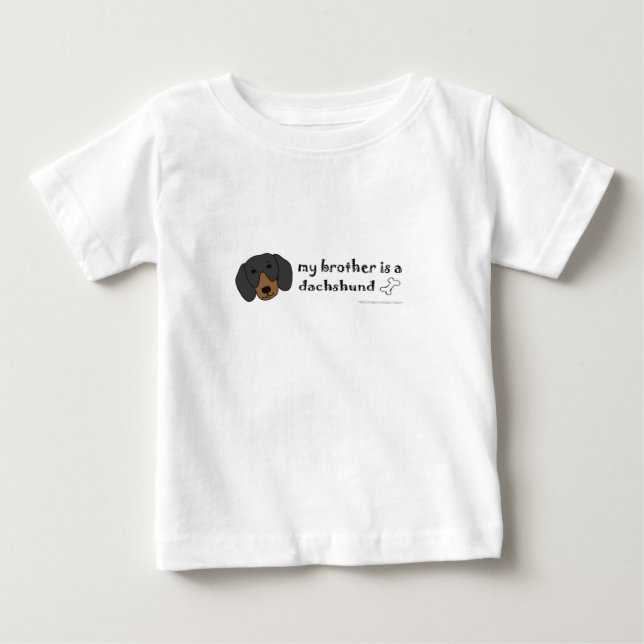 Camiseta Para Bebê dachshund (Frente)