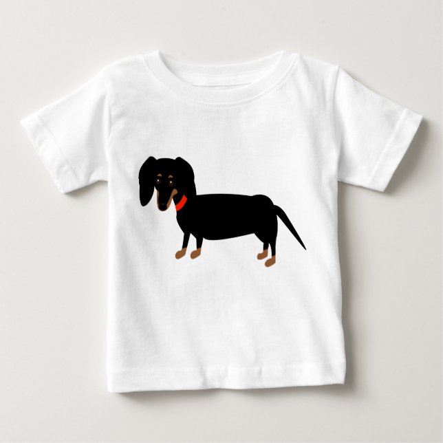 Camiseta Para Bebê Dachshund (Frente)