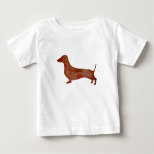 Camiseta Para Bebê Dachshund Brown Dog Baby Fine Jersey T-Shirt,
