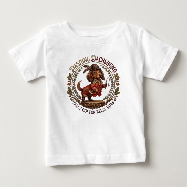 CAMISETA PARA BEBÊ DACHSHUND ENCANADOR (Frente)