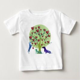 Camiseta Para Bebê Dachshund Hearts Garden Art Fine Jersey