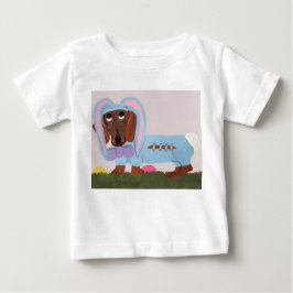Camiseta Para Bebê Dachshund in bunny costume