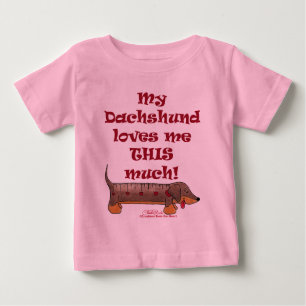 Camiseta Para Bebê Dachshund Love Meter
