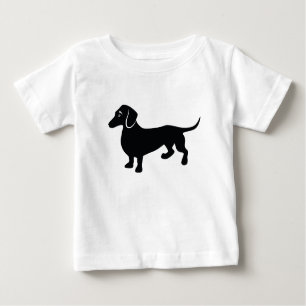 Camiseta Para Bebê Dachshund Silhouette