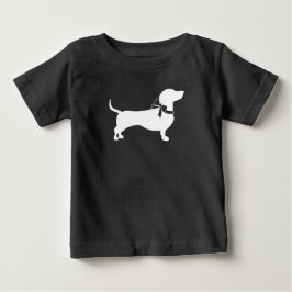 Camiseta Para Bebê Dachshund Weiner Chá de fraldas
