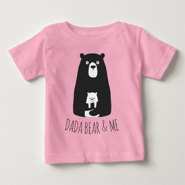 Camiseta Para Bebê DADA BEAR & ME | Filhos Pais Filha Filho Dada Bear (Frente)