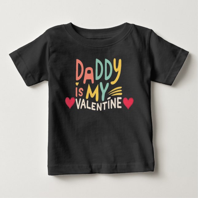 Camiseta Para Bebê Daddy is my Valentine (Frente)