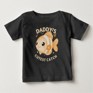 Camiseta Para Bebê Daddy’s Cutest Catch Fishing Funny Baby