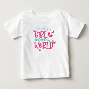 Camiseta Para Bebê Daddys Girl Mommys World