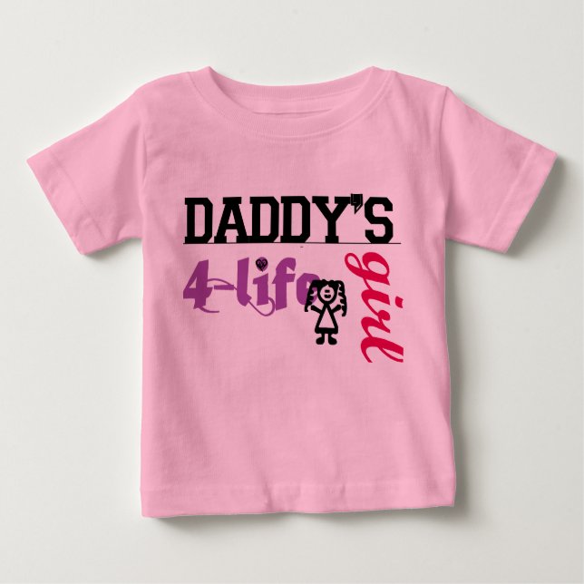 Camiseta Para Bebê Daddys Girl pela vida (Frente)