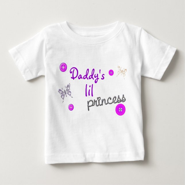 Camiseta Para Bebê Daddys lil princesa (Frente)
