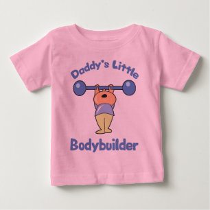 Camiseta Para Bebê Daddys Little Bodybuilding Kids Esporte Construção