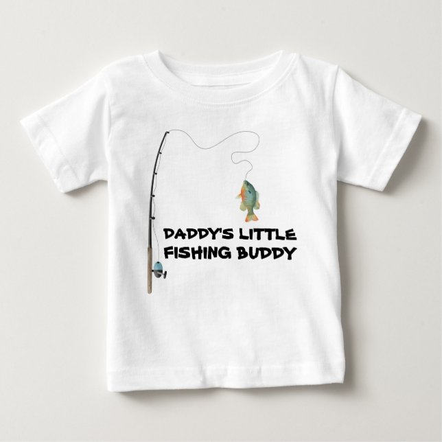 Camiseta Para Bebê Daddys Little Fish Buddy (Frente)