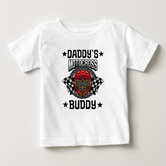 Camiseta Para Bebê Daddys Motocross Buddy (Frente)