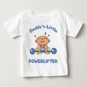 Camiseta Para Bebê Daddys pouco Powerlifter caçoa o esporte