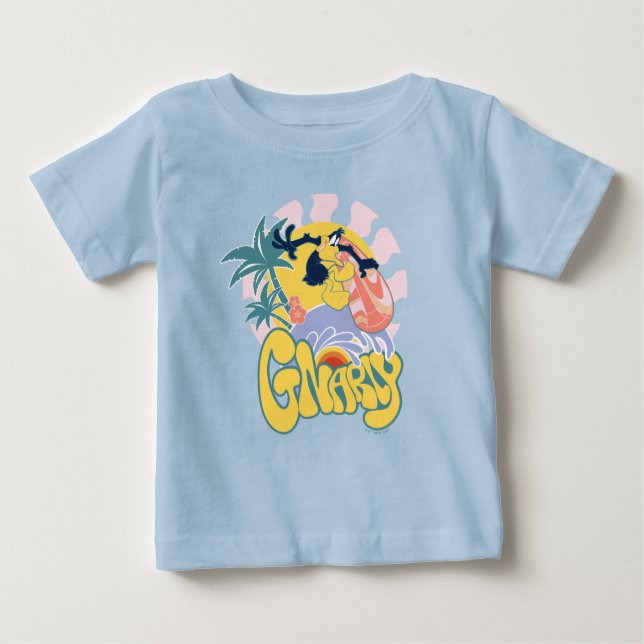 Camiseta Para Bebê DAFFY DUCK™ Surfing - Gnarly (Frente)