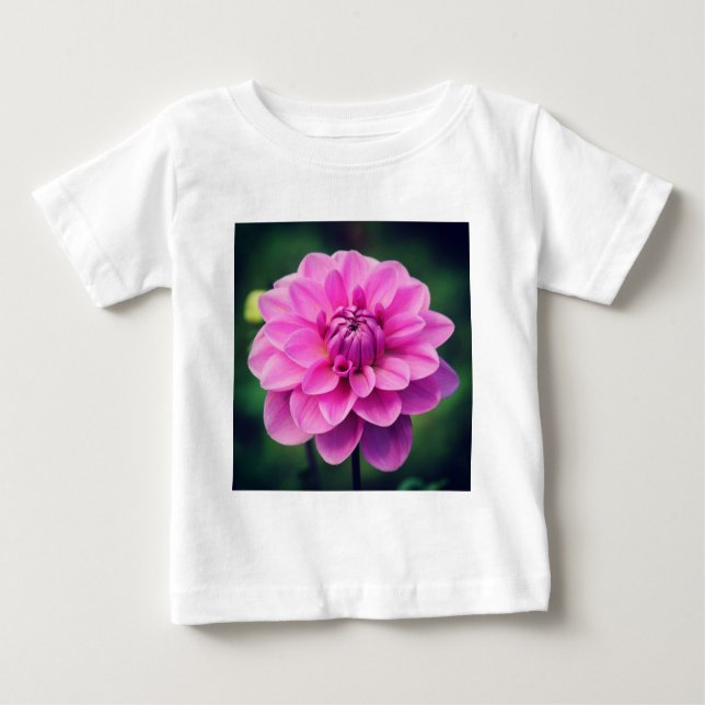 Camiseta Para Bebê Dahlia Rosa (Frente)