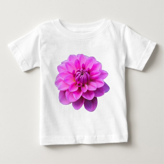 Camiseta Para Bebê Dahlia Rosa (Isolada) (Frente)