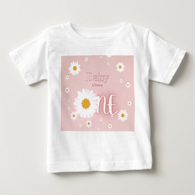 Camiseta Para Bebê Daisy 1st Birthday (Frente)