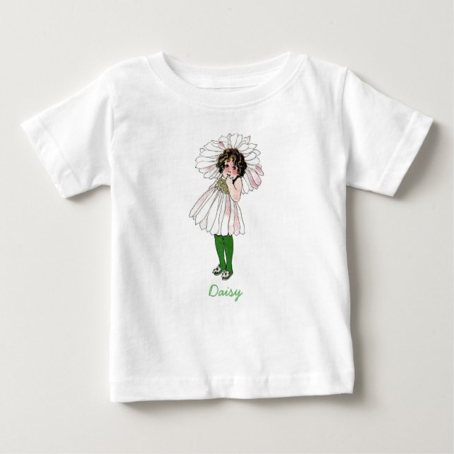 Camiseta Para Bebê Daisy Criança Linda Menina Flor Menina Floral Vint (Frente)