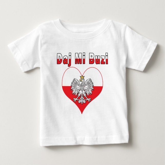 Camiseta Para Bebê Daj Mi Buzi Eagle Heart (Frente)