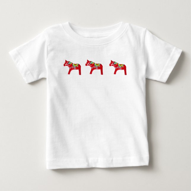Camiseta Para Bebê Dala Horse (Frente)