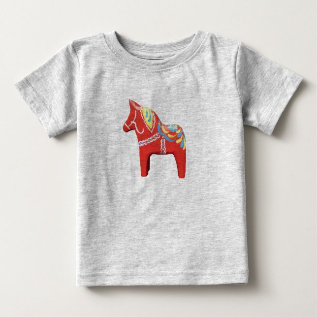 Camiseta Para Bebê Dala Horse Baby Bodycase (Frente)