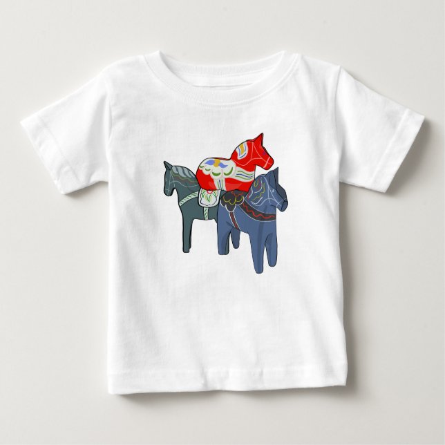 Camiseta Para Bebê Dala Horses (Frente)