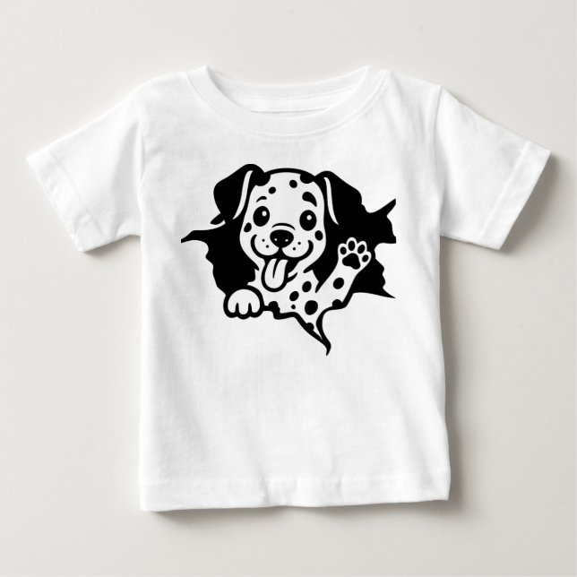 Camiseta Para Bebê Dálmata, Cachorro, Desenho animado (Frente)