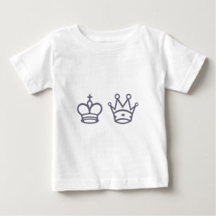 Camiseta Para Bebê Dama rei queen king xeque chess