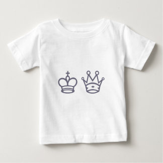 Camiseta Para Bebê Dama rei queen king xeque chess