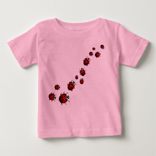 Camiseta Para Bebê Damybug Baby Shirts e Ladybug Bebê presentes (Frente)