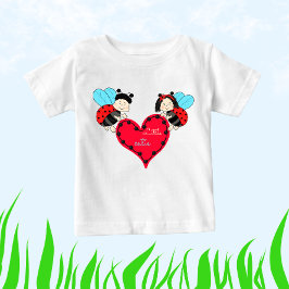 Camiseta Para Bebê Damybugs de coração