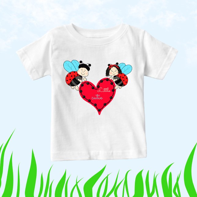 Camiseta Para Bebê Damybugs de coração (Criador carregado)