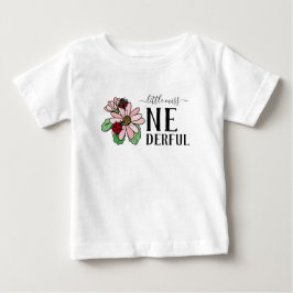 Camiseta Para Bebê Damybugs Rosa Daisies Pequena Miss Onelinda