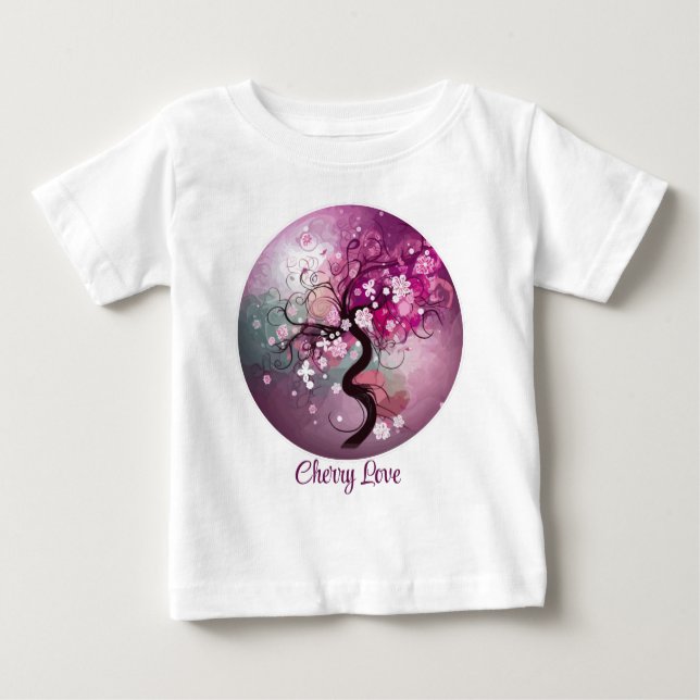 Camiseta Para Bebê Dança de Cereja Encantada (Frente)