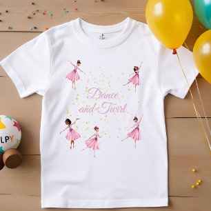 Camiseta Para Bebê Dançar e girar bailarina